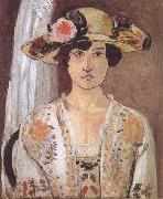 Henri Matisse Woman in a Flowered Hat (mk35) oil on canvas